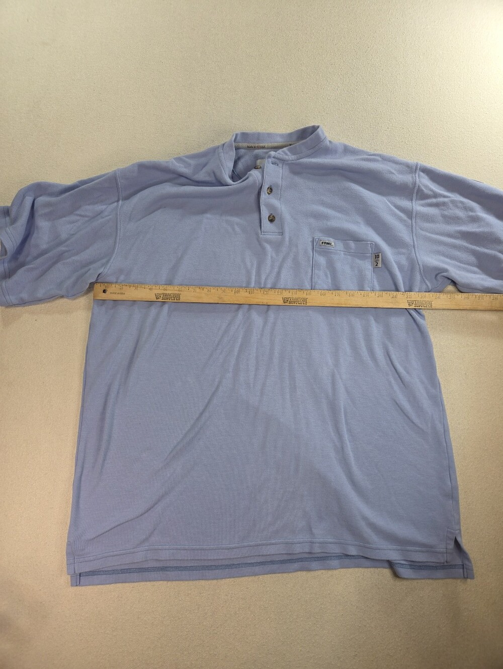 Tyndale FR Shirt Mens 2X Blue Henley FRMC 10 CAL HRC 2 Made USA Arc Rated - Picture 5 of 9